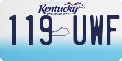KY license plate 119UWF