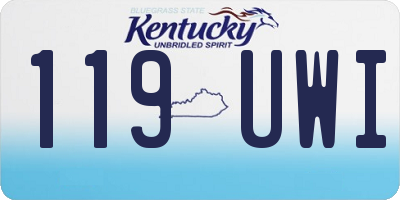 KY license plate 119UWI
