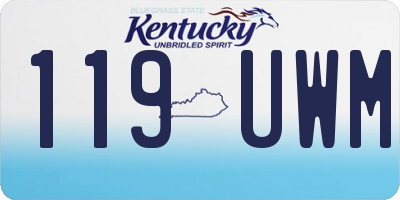 KY license plate 119UWM