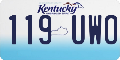 KY license plate 119UWO