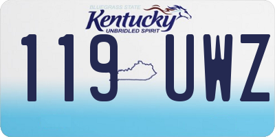 KY license plate 119UWZ