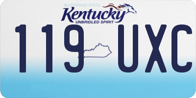 KY license plate 119UXC