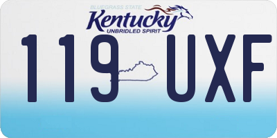KY license plate 119UXF