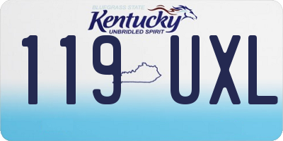 KY license plate 119UXL