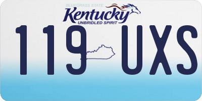 KY license plate 119UXS