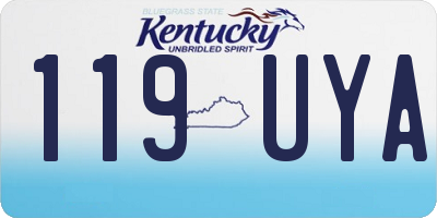 KY license plate 119UYA