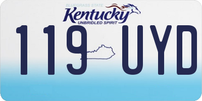 KY license plate 119UYD