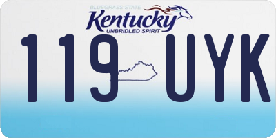 KY license plate 119UYK