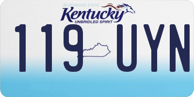 KY license plate 119UYN
