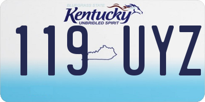 KY license plate 119UYZ