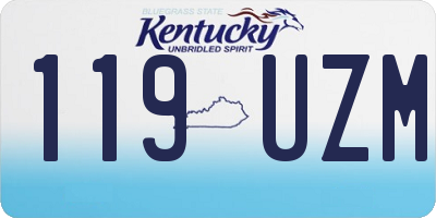 KY license plate 119UZM