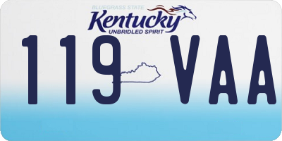 KY license plate 119VAA