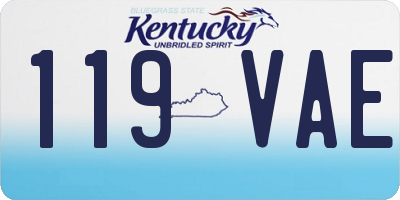 KY license plate 119VAE