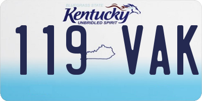 KY license plate 119VAK