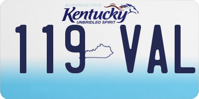 KY license plate 119VAL