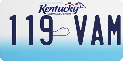 KY license plate 119VAM