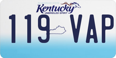 KY license plate 119VAP