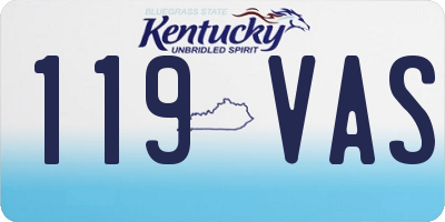 KY license plate 119VAS