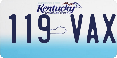 KY license plate 119VAX