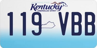 KY license plate 119VBB