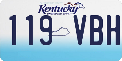 KY license plate 119VBH