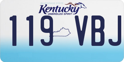KY license plate 119VBJ