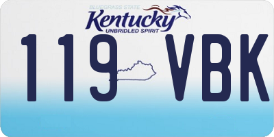 KY license plate 119VBK
