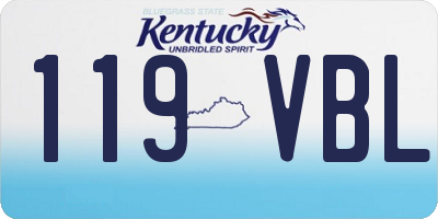 KY license plate 119VBL