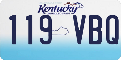KY license plate 119VBQ