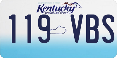 KY license plate 119VBS