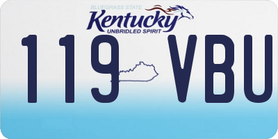 KY license plate 119VBU