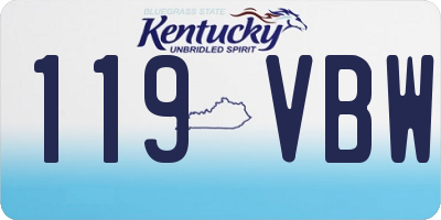 KY license plate 119VBW