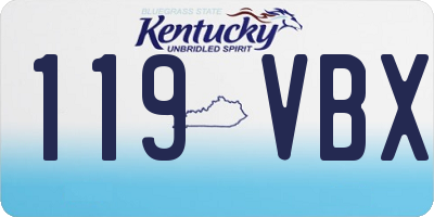 KY license plate 119VBX