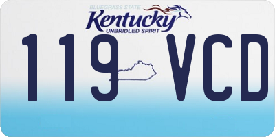 KY license plate 119VCD