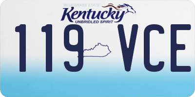 KY license plate 119VCE