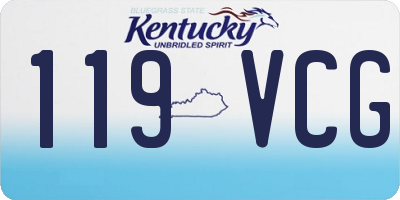 KY license plate 119VCG