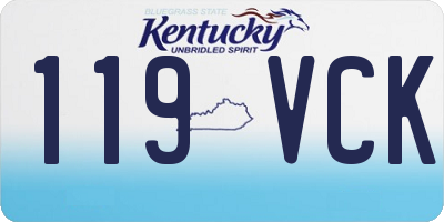 KY license plate 119VCK