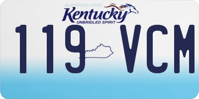 KY license plate 119VCM