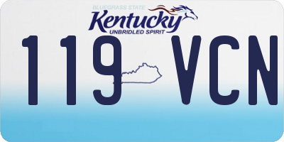 KY license plate 119VCN