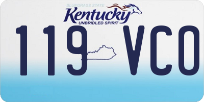 KY license plate 119VCO