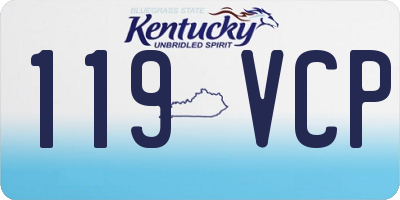 KY license plate 119VCP
