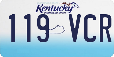 KY license plate 119VCR