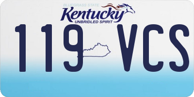 KY license plate 119VCS