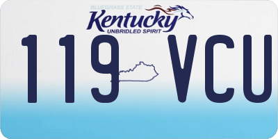KY license plate 119VCU