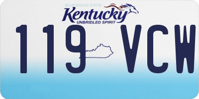 KY license plate 119VCW