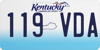 KY license plate 119VDA