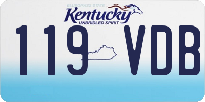KY license plate 119VDB