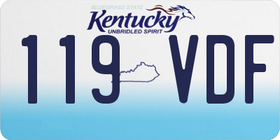 KY license plate 119VDF