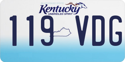 KY license plate 119VDG