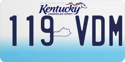 KY license plate 119VDM